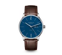 STERNGLAS - BERLIN AUTOMATIK - mitternachtsblau silber - heritage lederarmband dunkelbraun / 38MM