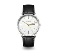 STERNGLAS - BERLIN - metro silber - silber - heritage lederarmband schwarz/ 38MM