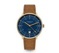 STERNGLAS - HAMBURG AUTOMATIK - EDITION MARINE - blau - gold - Wildleder braun / 42MM