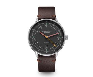 STERNGLAS - HAMBURG AUTOMATIK - neugraphit - silber - mokka dunkelbraun / 42MM