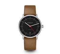 STERNGLAS - NAOS AUTOMATIK - schwarz - rot - Rindleder braun / 38MM
