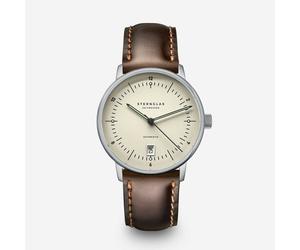 STERNGLAS - NAOS PRO - Automatik - alabaster - silber - brindle dunkelbraun / 38MM