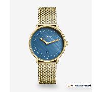 STERNGLAS - NAOS XS - PERLMUTT - Milanaise - dunkelblau - dunkelbraun / 33MM