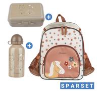 Sterntaler 3er Set Rucksack, Brotdose & Trinkflasche - Pferd Sunny