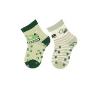 Sterntaler ABS -Krabbelsocken 2er Pack Bagger für Jungen - Babysocken mit Anti -Rutsch -Noppen auf Spann und Sohle - Antirutsch Socken für Babys im Set mit Motiv - blassgrün, 18