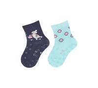 Sterntaler ABS -Krabbelsocken 2er Pack Maus für Mädchen - Babysocken mit Anti -Rutsch -Noppen auf Spann und Sohle - Antirutsch Socken für Babys im Set mit Motiv - blau, 22