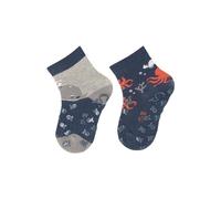 Sterntaler ABS -Krabbelsocken 2er Pack Wal für Jungen - Babysocken mit ABS -Motiv auf Spann und Sohle - Antirutsch Socken für Babys im Set mit Tier Motiv - blau, 18