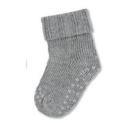 Sterntaler ABS Krabbelsocken aus Wolle - Baby Stoppersocken - ABS-Motiv auf Spann und Sohle - Krabbelsöckchen - Baby und Kinderstrümpfe, silber melange, Größe 20