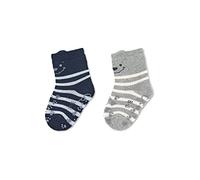 Sterntaler ABS Krabbelsocken Doppelpack Motiv Bär - Baby Stoppersocken - ABS-Motiv auf Spann und Sohle - Krabbelsöckchen mit Innenfutter - Baby und Kinderstrümpfe, marine, Größe 18