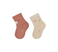 Sterntaler ABS Krabbelsocken Doppelpack Pferd - Baby- und Kinder Krabbelsocken mit ABS-Motiv, Pferd- & Hufeisen-Motive, Innenfrottee, Lichtbraun, Größe 20