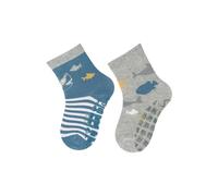 Sterntaler ABS -Socken 2er Pack Krokodil und Tiger für Jungen - Babysocken mit Anti -Rutsch -Noppen auf der Sohle - Antirutsch Socken für Babys im Set mit Motiv - mittelblau, 18
