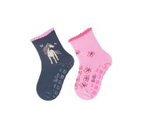 Sterntaler ABS -Socken 2er Pack Pferd für Mädchen - Babysocken mit Anti -Rutsch -Noppen auf der Sohle - Antirutsch Socken für Babys im Set mit Motiv - blau, 18