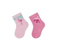 Sterntaler ABS Socken Doppelpack Flamingo - Baby- und Kinder ABS Socken im Doppelpack mit Flamingo- und Palmen-Motiv, rutschfest, Puderrosa, Größe 18