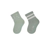 Sterntaler ABS Socken Doppelpack Geo - Baby- und Kinder ABS Socken im Doppelpack mit Geo- und Rippen-Motiv, rutschfest, Eisgrün, Größe 18