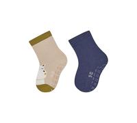 Sterntaler ABS Socken Doppelpack Hippo - Baby- und Kinder ABS Socken im Doppelpack mit Hippo- und Rippen-Motiv, rutschfest, Beige, Größe 22