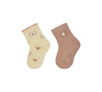 Sterntaler ABS Socken Doppelpack Schmetterling - Baby- und Kinder ABS Socken im Doppelpack mit Schmetterling- und Sonnen-Motiv, rutschfest, Vanillefarben, Größe 26