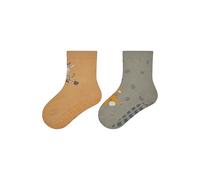 Sterntaler ABS Socken Doppelpack Unisex - Flauschige Stoppersocken für Jungen und Mädchen mit Innenfrottee - Baby- und Kinderstrümpfe Safari - ocker, Größe 20