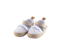 Sterntaler Baby Ballerinas Spitze - Baby Schuhe aus Canvas und Spitze mit Klettverschluss - Kleinkind Mädchen Schuhe mit Rutschfester Sohle, weiß, Größe 22