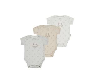 Sterntaler Baby Body 3er Pack - Mädchen - Body Mehrfachpack mit durchgehendem Schulterknopfverschluss und Kurzarm - Jerseybody mit Motiv Blumen und Katze Print - Farbe Mehrfarbig - Größe 62