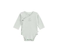 Sterntaler Baby Body Emmi Unisex Wickel Body aus Baumwolljersey Langarm Body mit Esel Emmi Print Neugeborenen Body seitlich zum Knöpfen Druckknöpfe im Schritt Baby Strampler Steingrün Größe 44