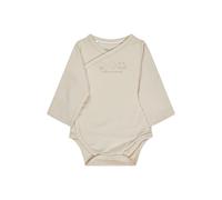 Sterntaler Baby Body - Unisex - Baumwolljersey mit Little Friends Druck - praktischer Wickelverschluss seitlich knöpfbar - naturfarben, Größe 44