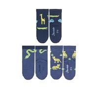 Sterntaler Baby-Jungen 3erPackDschungeltiere Söckchen, Marine, 17/18