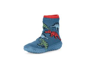 Sterntaler Baby Jungen Adventure Socks Kinder Adventure-Socks Dinos Strümpfe - Wasserfeste Socken - mit Dino Motiv und Gummisohle - mittelblau, 19/20