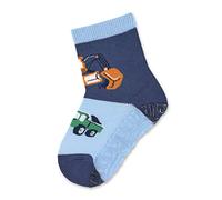 Sterntaler Baby Jungen Fliesen Socken Baby Fli Fli AIR Bagger - Fliesen Rutsch Socken Baby - aus Baumwolle mit Vollplüsch (Sohle) - blau, 18