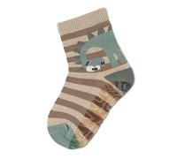 Sterntaler Baby Jungen Fliesen Socken Baby Fli Fli SUN Dino - Fliesen Rutsch Socken Baby, Stoppersocken Baby - aus Baumwolle - beige, 18