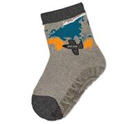 Sterntaler Baby Jungen Fliesen Socken Baby FLI Soft Planet Strümpfe - Fliesen Rutsch Socken Baby - mit Planeten und Vollplüsch - hellgrau meliert, 18