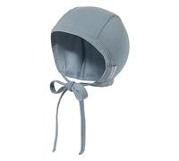 Sterntaler Baby Jungen Häubchen Baby Organic Cotton Häubchen - Baby Häubchen, Babymütze - aus Baumwolle mit Bindeband - bleu, 35