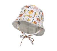 Sterntaler Baby Jungen Hut Baby Wende-Fischerhut Tiere - Baby Hut, Kopfbedeckung Baby Sommer, Sommerhut Baby - aus Baumwolle - weiß, 49