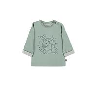 Sterntaler Baby Jungen Langarmshirt Baby GOTS Langarm-Shirt Emmi Druck - Baby Shirt Langarm - mit Esel Druck und Knopf - grün, 50