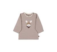 Sterntaler Baby Jungen Langarmshirt Baby GOTS Langarm-Shirt gestreift - Baby Shirt Langarm - mit Esel Stickerei und Knopf - braun, 50