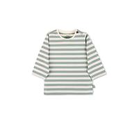 Sterntaler Baby Jungen Langarmshirt Baby GOTS Langarm-Shirt gestreift - Baby Shirt Langarm - mit Esel Stickerei und Knopf - grün, 50