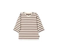 Sterntaler Baby Jungen Langarmshirt Baby GOTS Langarm-Shirt gestreift - Baby Shirt Langarm - mit Esel Stickerei und Knopf - braun, 50