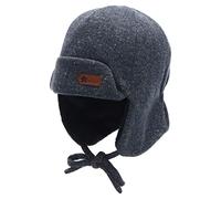 Sterntaler Baby Jungen Mütze Baby Fliegermütze Melange Mütze - Mütze Baby - aus Teddy mit Ohrenklappen und Bindeband - Mittelblau, 47