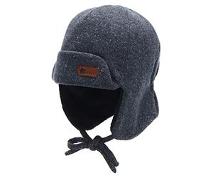 Sterntaler Baby Jungen Mütze Baby Fliegermütze Melange Mütze - Mütze Baby - aus Teddy mit Ohrenklappen und Bindeband - Mittelblau, 47