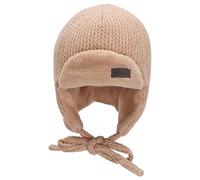 Sterntaler Baby Jungen Mütze Baby Fliegermütze Strickoptik Mütze - Mütze Baby - aus Viskose mit Ohrenklappen und Bindeband - beige, 47