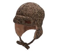 Sterntaler Baby Jungen Mütze Baby Fliegermütze Strickware Mütze - Mütze Baby - aus Teddy mit Ohrenklappen und Bindeband - dunkelbraun, 49