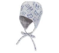 Sterntaler Baby Jungen Mütze Baby Wende Tiergesichter/Uni Mütze - Mütze Baby - aus Jersey mit Eseln und Bindeband - mehrfarbig, 35