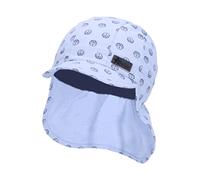 Sterntaler Baby Jungen Schirmmütze Baby Schirmmütze Nackenschutz Anker - Schirmmütze Baby, Baby Mützen - aus Baumwolle - himmelblau, 47