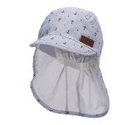 Sterntaler Baby Jungen Schirmmütze Baby Schirmmütze Nackenschutz Anker - Schirmmütze Baby, Baby Mützen - aus Baumwolle - rauchgrau, 51