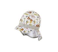Sterntaler Baby Jungen Schirmmütze Baby Schirmmütze Nackenschutz Tiere - Schirmmütze Baby, Baby Mützen - aus Baumwolle - weiß, 51