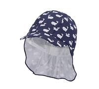 Sterntaler Baby Jungen Schirmmütze Baby Schirmmütze Nackenschutz Wale - Schirmmütze Baby, Baby Mützen - aus Baumwolle - blau, 49