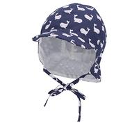 Sterntaler Baby Jungen Schirmmütze Baby Schirmmütze Nackenschutz Wale - Schirmmütze Baby, Baby Mützen - aus Baumwolle - blau, 45
