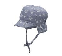 Sterntaler Baby Jungen Schirmmütze Baby Wende Schirmmütze zum Binden Elefanti Sonnenhut - Schiebermütze, Baskenmütze - waschbar - blau, 49
