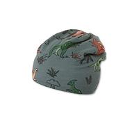 Sterntaler Baby Jungen Beanie Baby Slouch-Beanie Dino Mütze - Beanie Baby, Kinderbeanie - gefüttert mit Baumwoll Fleece - dunkelgrün, 47