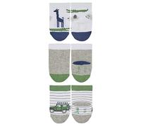 Sterntaler Baby-Jungen Söckchen 3erPack Dschungel Socken, hellgrau Mel, 18, 8312220, hellgrau mel.