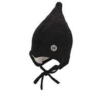 Sterntaler Baby Jungen Strickmütze Baby Strickmütze Mütze - Baby Strickmütze, Mütze Baby - aus Wolle mit Bindeband - anthrazit meliert, 41